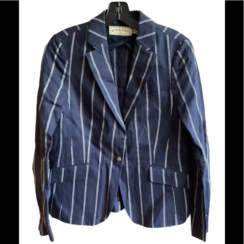 Guideboat Co. jacket striped shore 100% linen NWT‎ European Linen Tailored